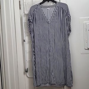 GAP Black and White Striped Midi Dress